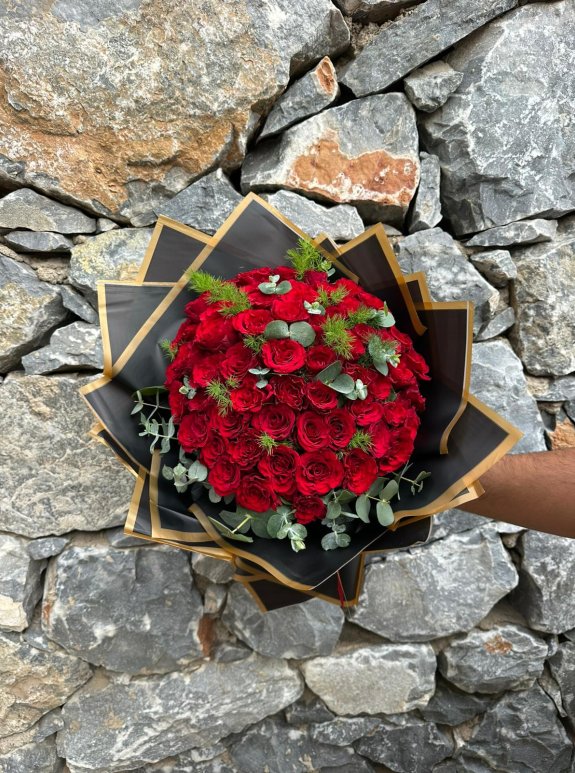 60 Kırmızı Gül Buketi