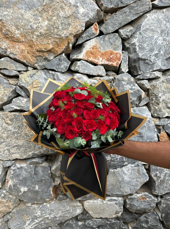 60 Kırmızı Gül Buketi